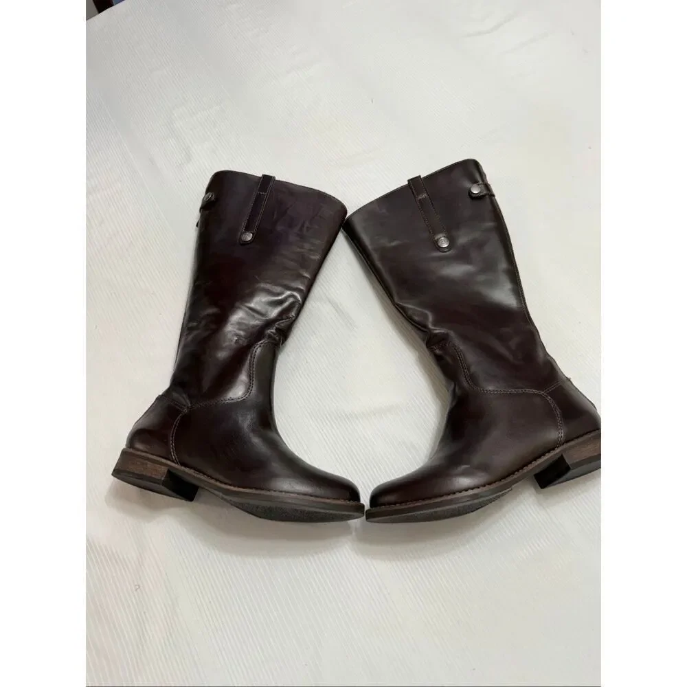 Matisse Women’s Brown Leather Yorker Wide Calf Riding Boots Size 6 New